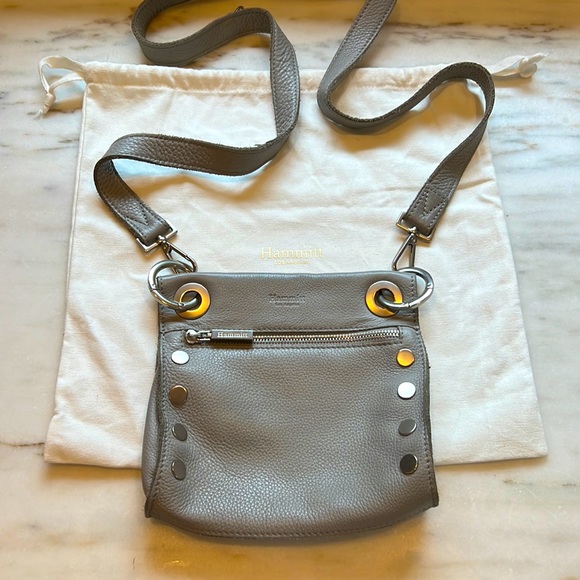 HAMMITT  LEATHER CROSSBODY TONY GRAY/SILVER HARDWARE SOLD OUT - Picture 1 of 9